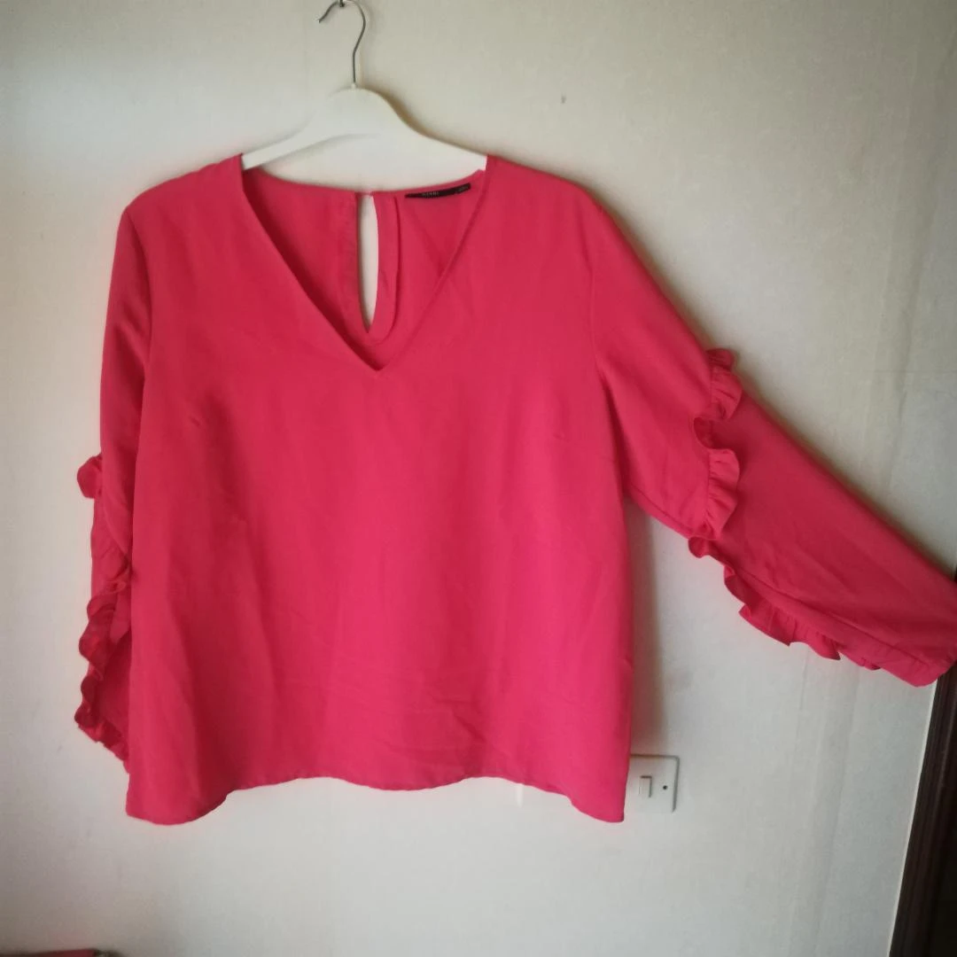 Tuniek/blouse Framboos label maat XL met gebogen ruches mouwen – photo 6